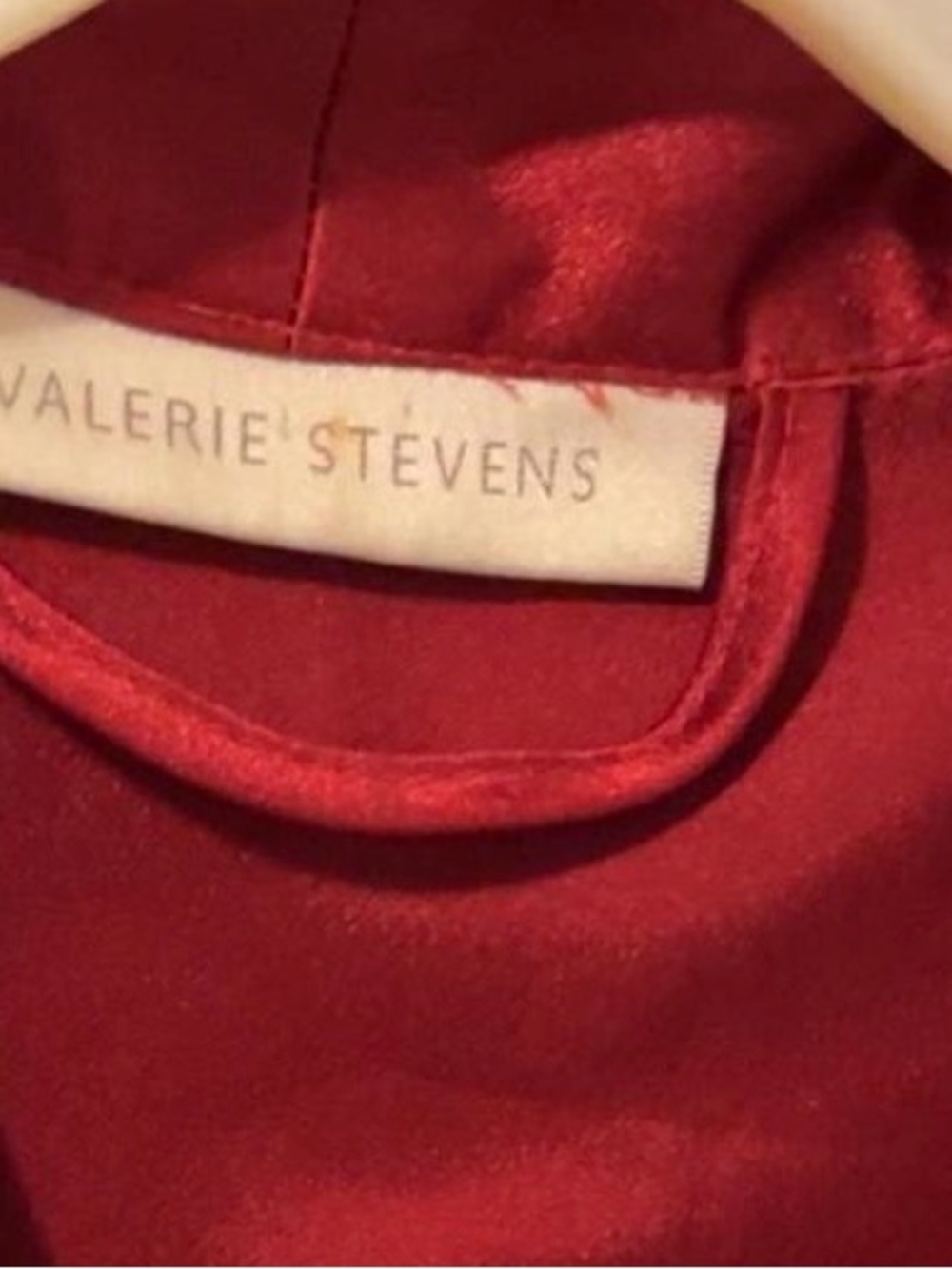 Valerie Stevens Deep Red Satin Slip or Dress with Robe - Picture 2 of 4